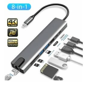 8 in 1 USB C Hub Multi-Port Type C Adapter With 4K HDMI USB 3.0 Port